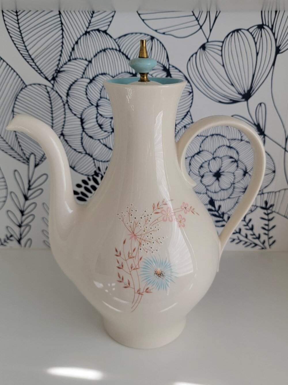 Rare Vintage Taylorton coffee pot/server in Echo Dell (blue) pattern